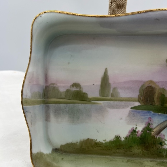 Handpainted Nippon farmhouse scenic tray - Picture 2 of 12